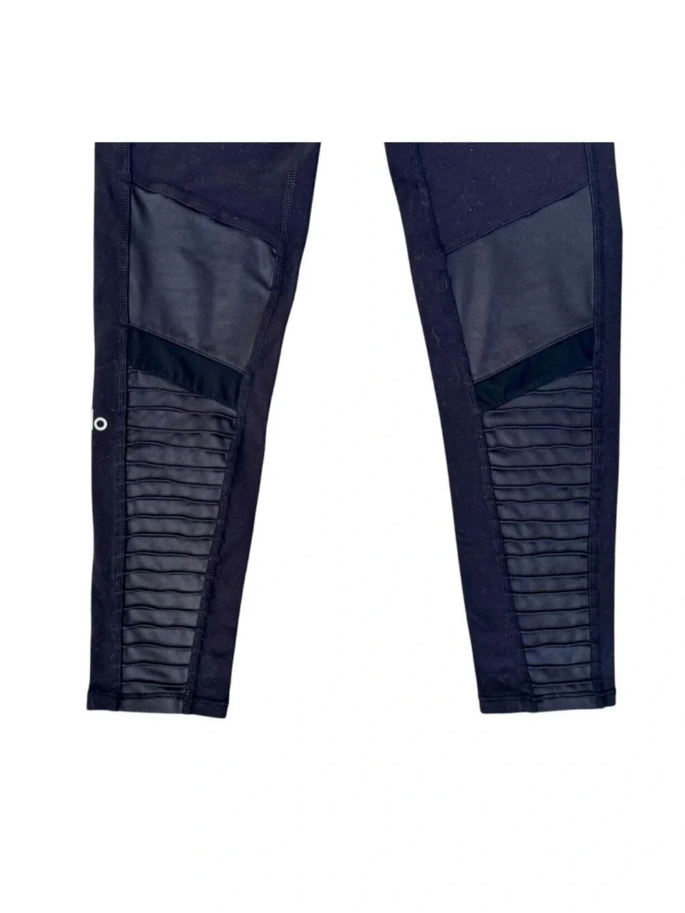 Alo Yoga 7/8 High Waist Moto Legging Black Glossy Small Gorpcore NWT